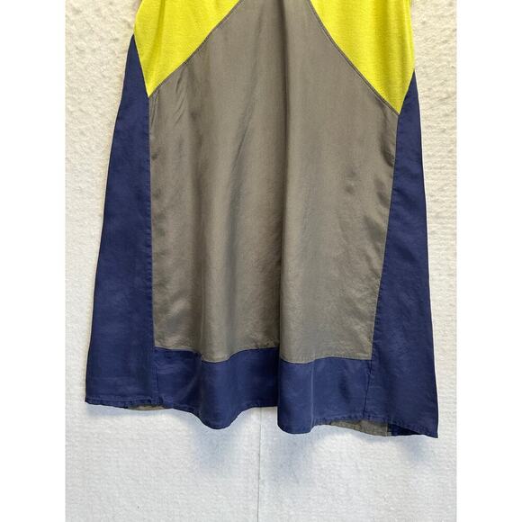 AIKO Reformation Women Dress Alpaca Silk Viscose Colorblock Quiet Luxury M - Picture 2 of 11